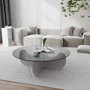 Hanah Home Mesa de Centro Himalayas Blanca con Cristal Templado